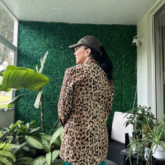 Bloomingdales Silk Black Leopard Sequins Animal Print Blazer Jacket - Picture 7 of 7